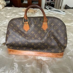 Used authentic LOUIS VUITTON LV Logo Alma Hand Bag